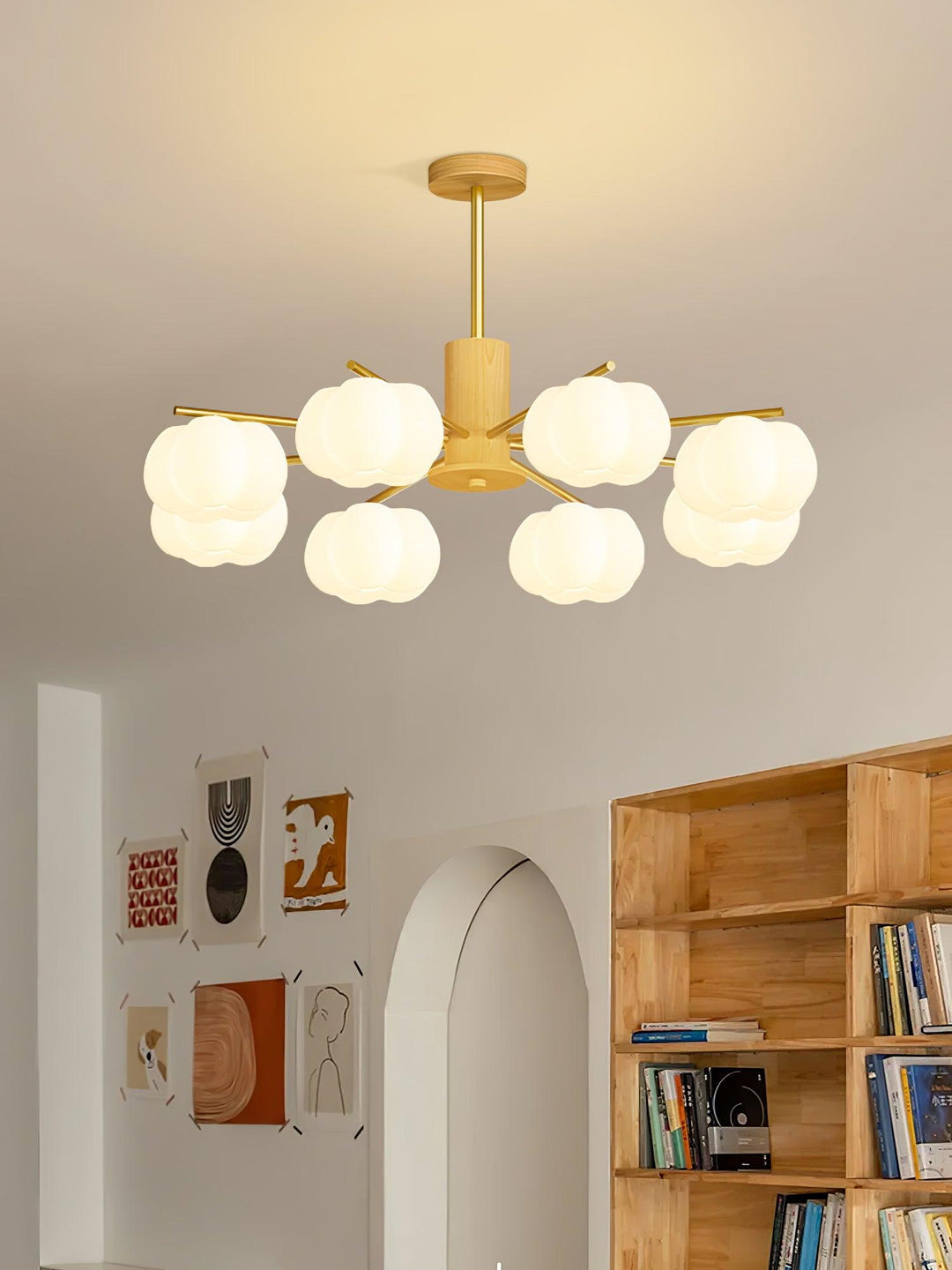 Wooden Cotton Balls Chandelier - Vakkerlight