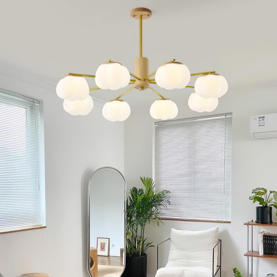 Wooden Cotton Balls Chandelier - Vakkerlight