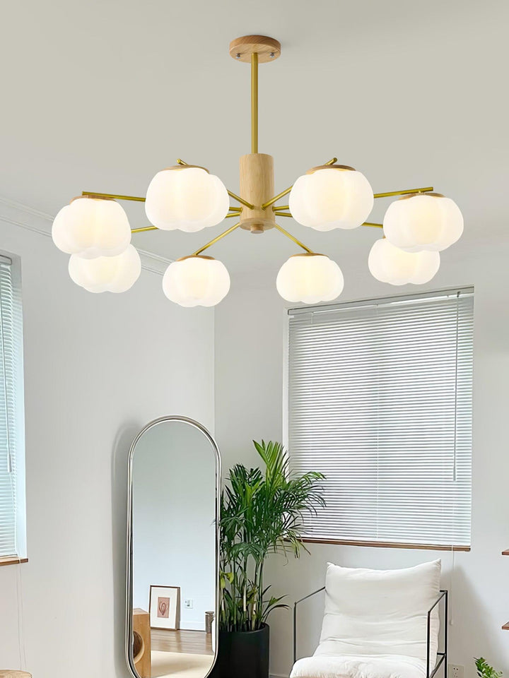 Wooden Cotton Balls Chandelier - Vakkerlight