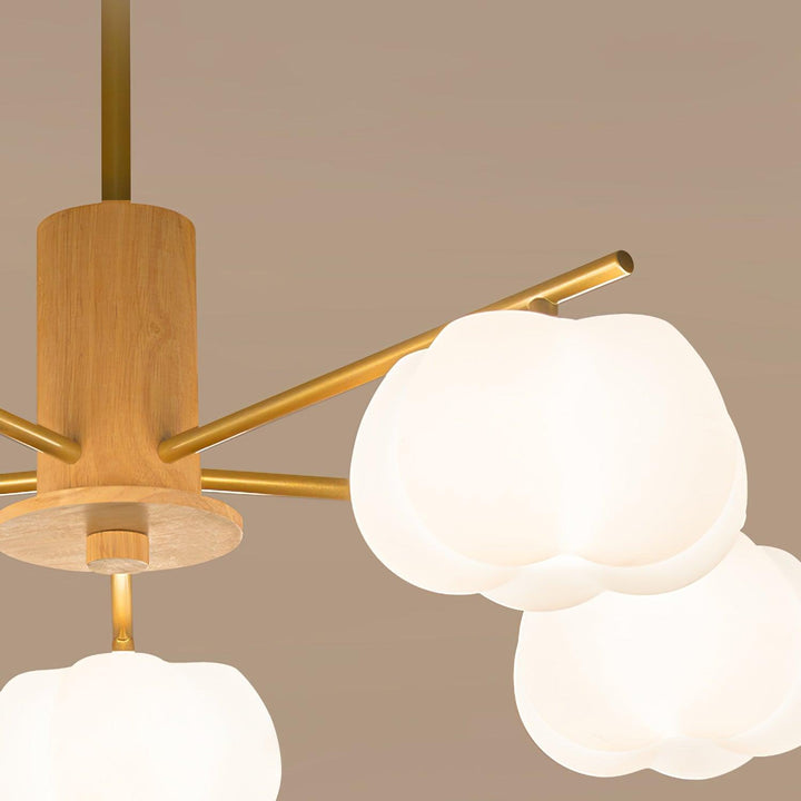 Wooden Cotton Balls Chandelier - Vakkerlight