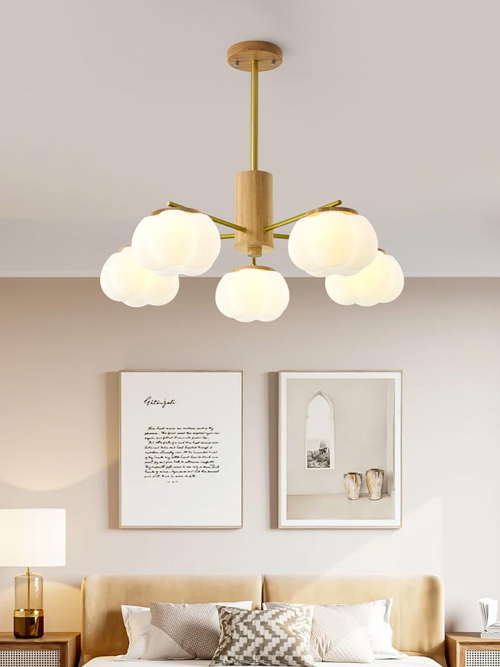 Wooden Cotton Balls Chandelier - Vakkerlight