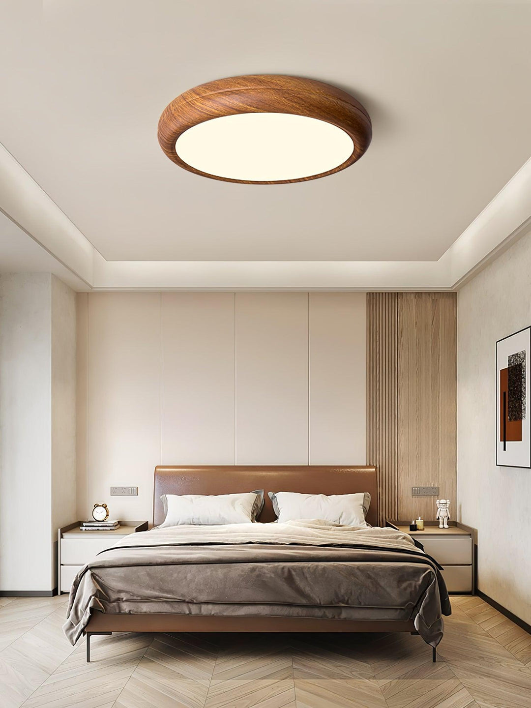 Wood Grain Round Ceiling Lamp - Vakkerlight