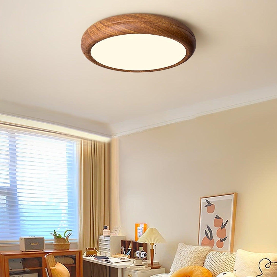 Wood Grain Round Ceiling Lamp - Vakkerlight