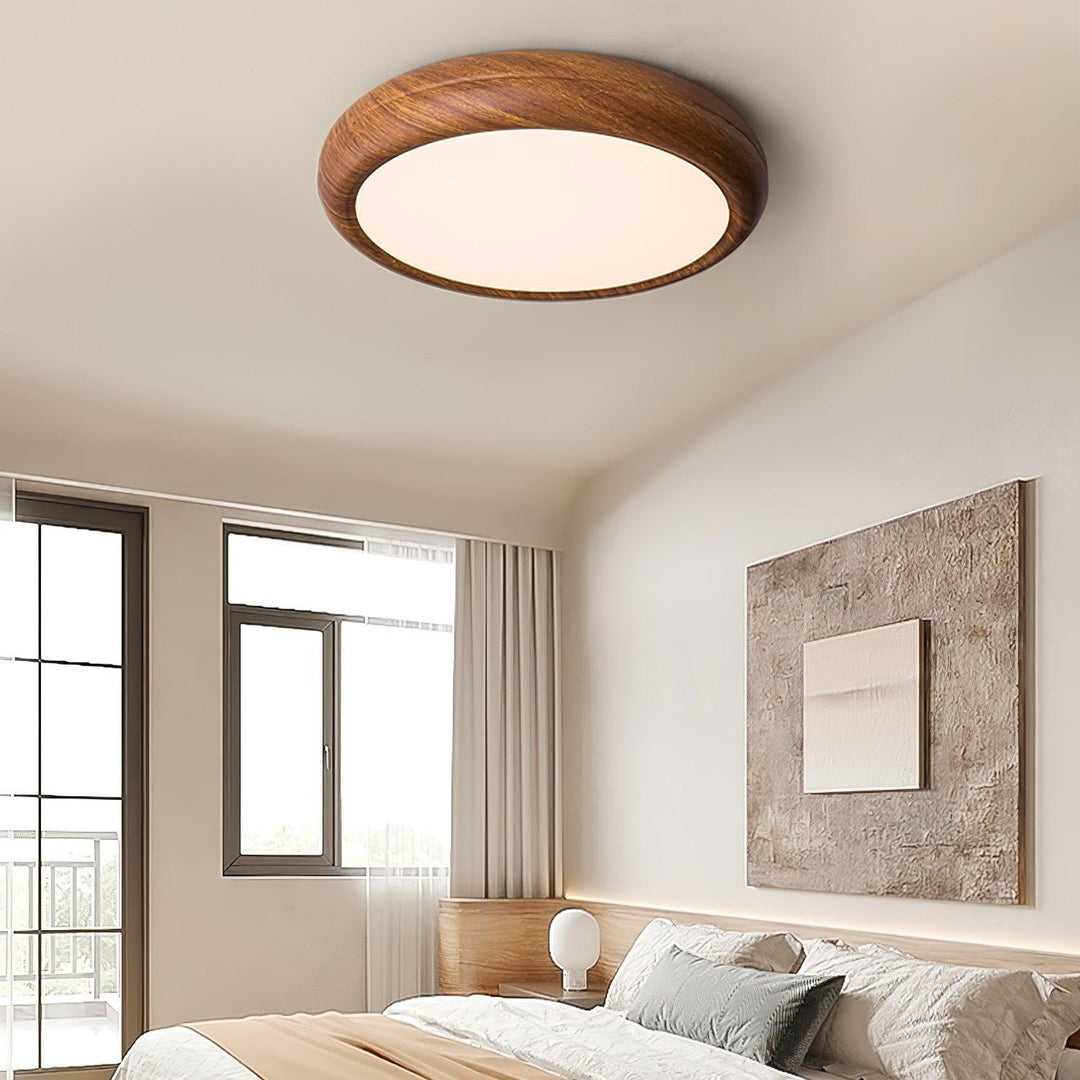 Wood Grain Round Ceiling Lamp - Vakkerlight