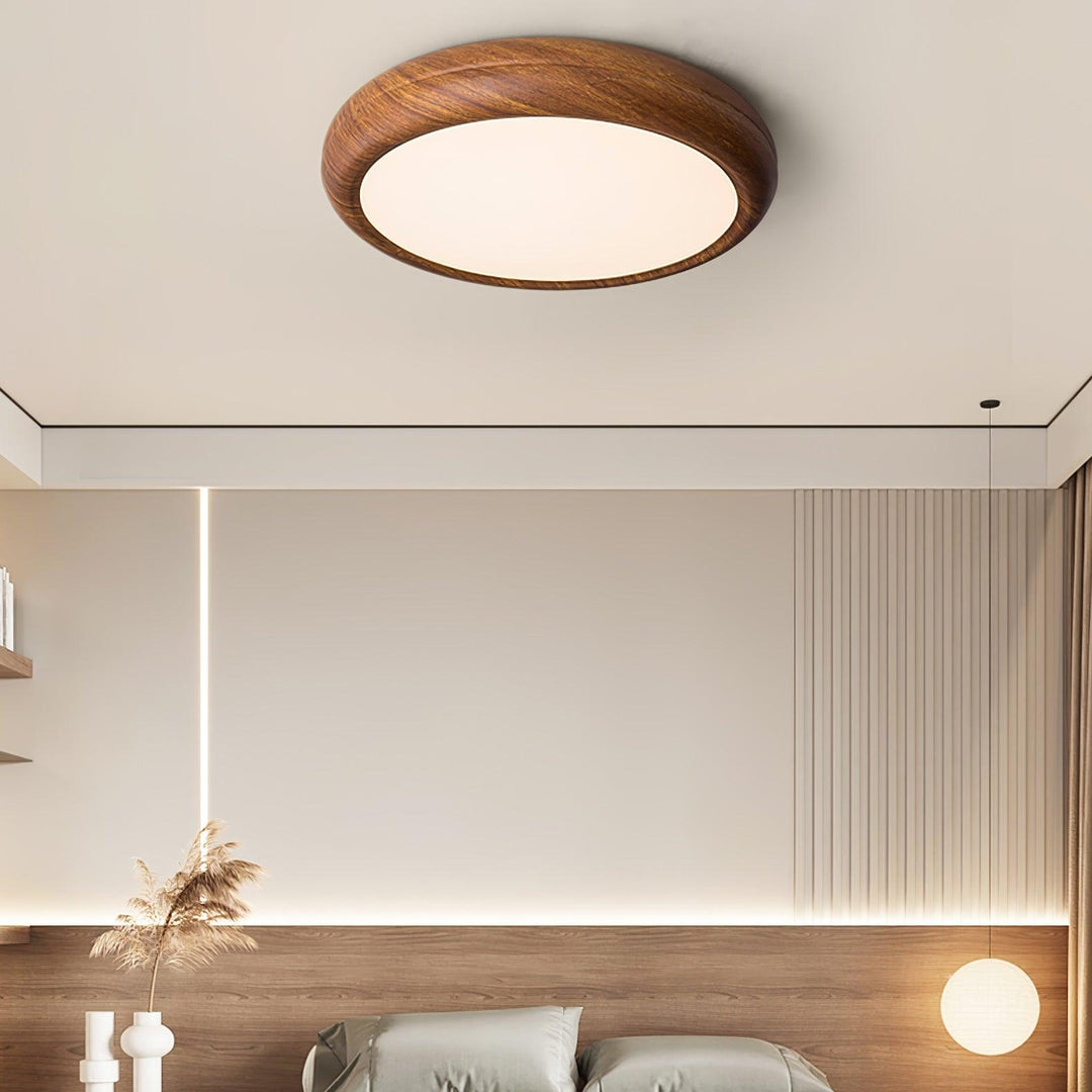 Wood Grain Round Ceiling Lamp - Vakkerlight