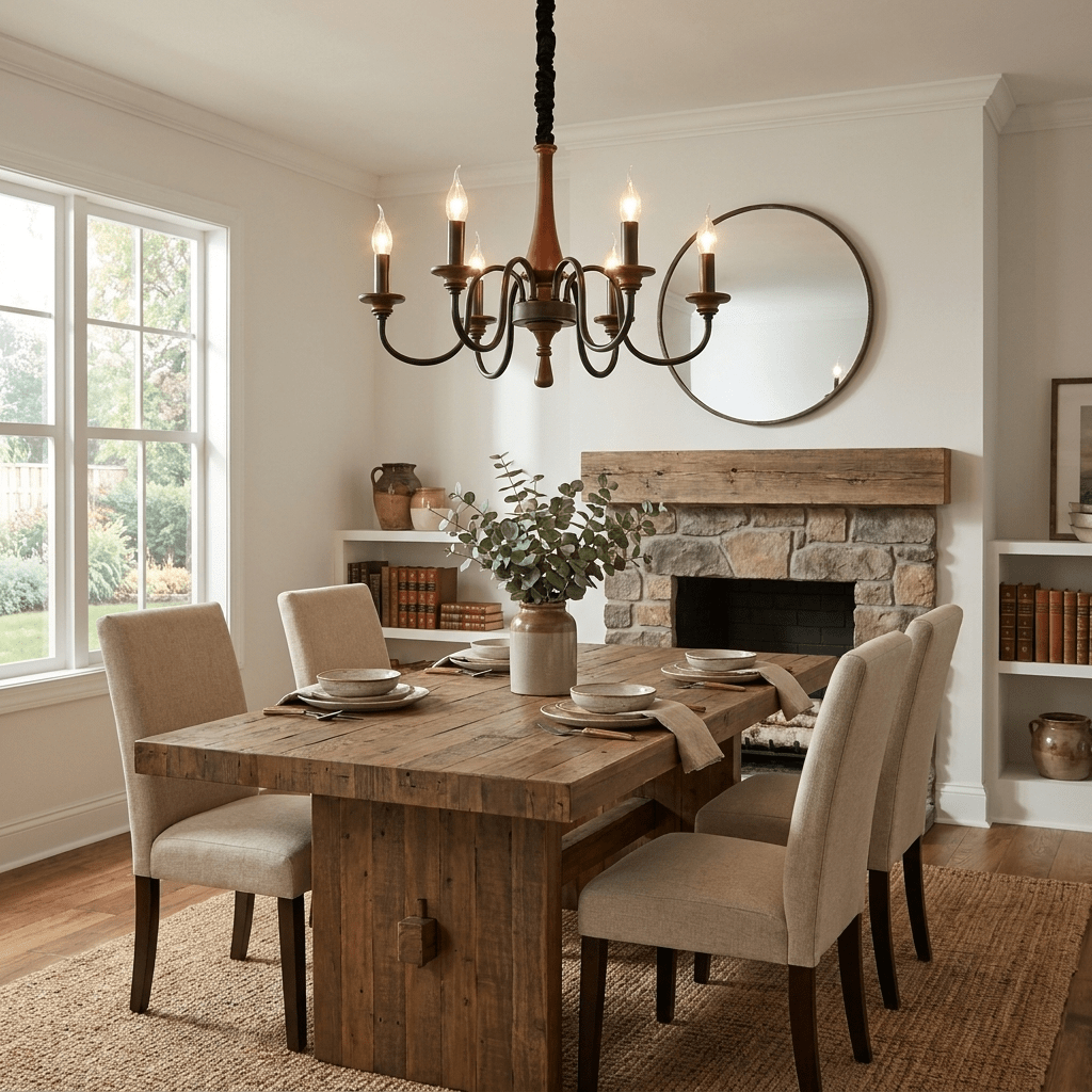 Wood Iron Candle Chandelier - Vakkerlight