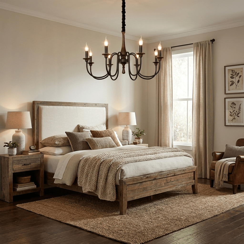 Wood Iron Candle Chandelier - Vakkerlight