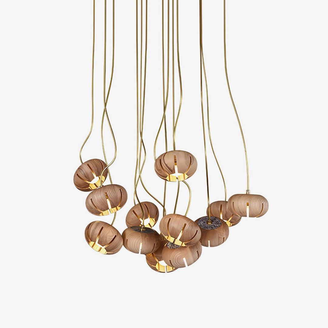 Wood Pumpkin Cluster Chandelier - Vakkerlight