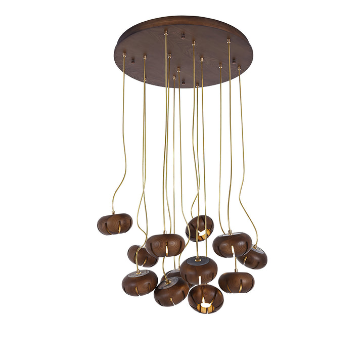 Wood Pumpkin Cluster Chandelier - Vakkerlight