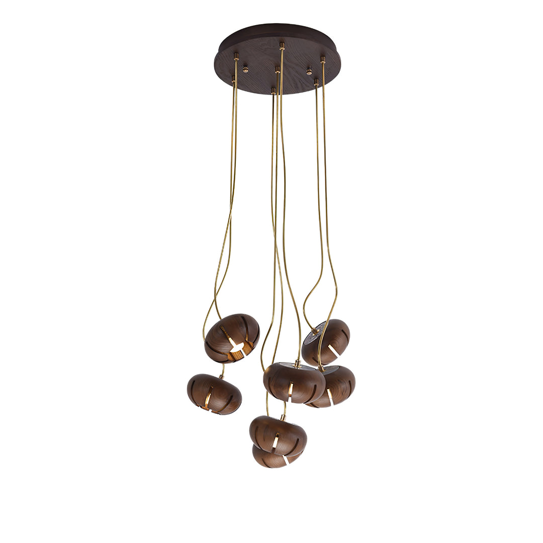 Wood Pumpkin Cluster Chandelier - Vakkerlight