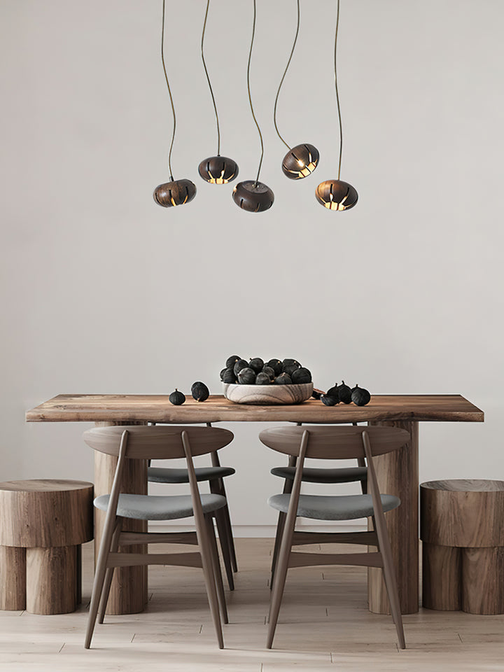 Wood Pumpkin Cluster Chandelier - Vakkerlight