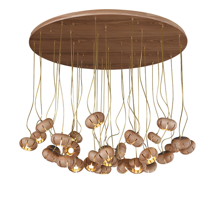 Wood Pumpkin Cluster Chandelier - Vakkerlight