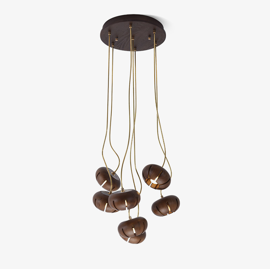 Wood Pumpkin Cluster Chandelier - Vakkerlight