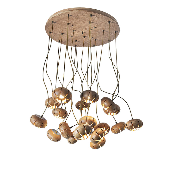 Wood Pumpkin Cluster Chandelier - Vakkerlight