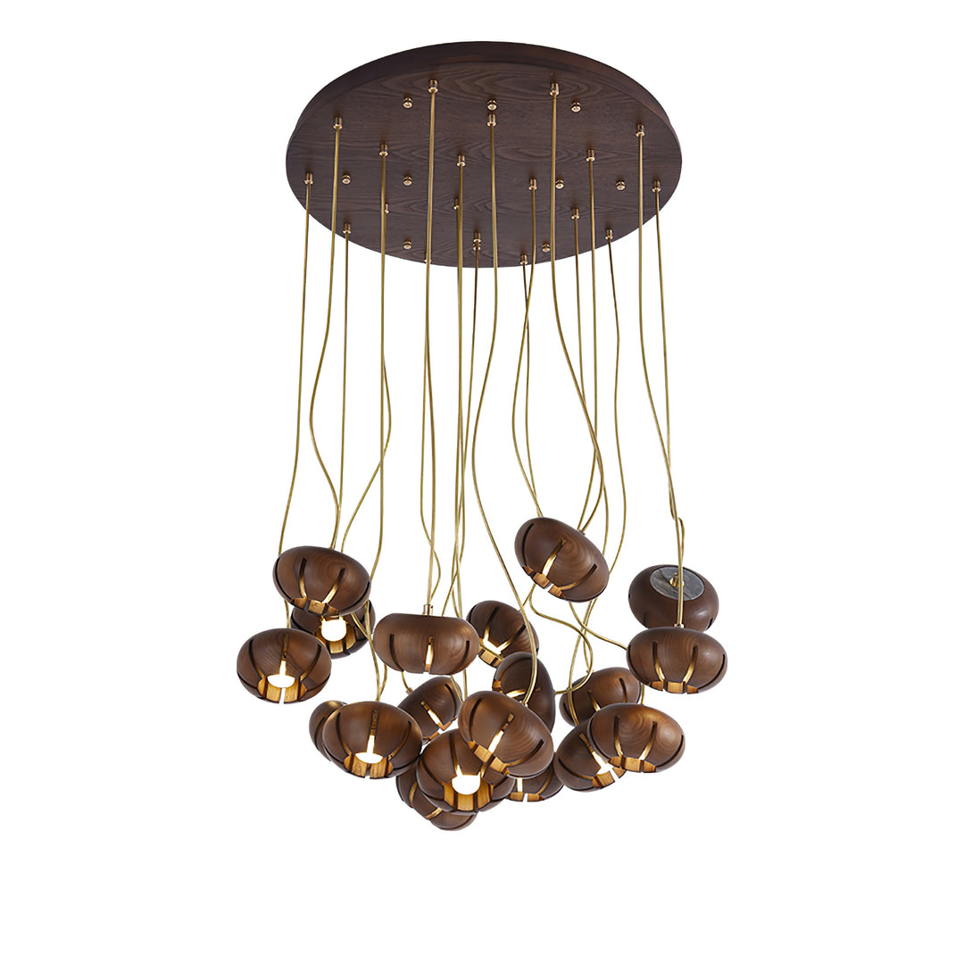 Wood Pumpkin Cluster Chandelier - Vakkerlight