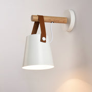 Houten LED-wandlamp