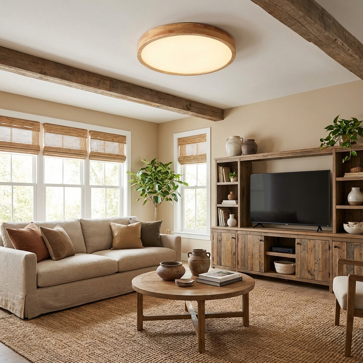 Wooden Geometric Ceiling Light