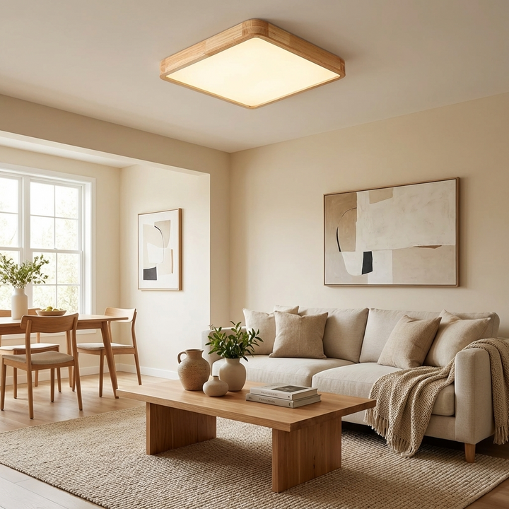 Wooden Geometric Ceiling Light