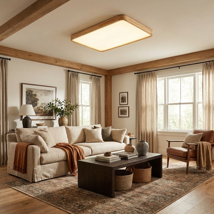 Wooden Geometric Ceiling Light