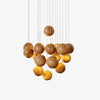 Wooden Orb Sphere Cluster Pendant Light