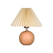 Lámpara de mesa plisada de madera