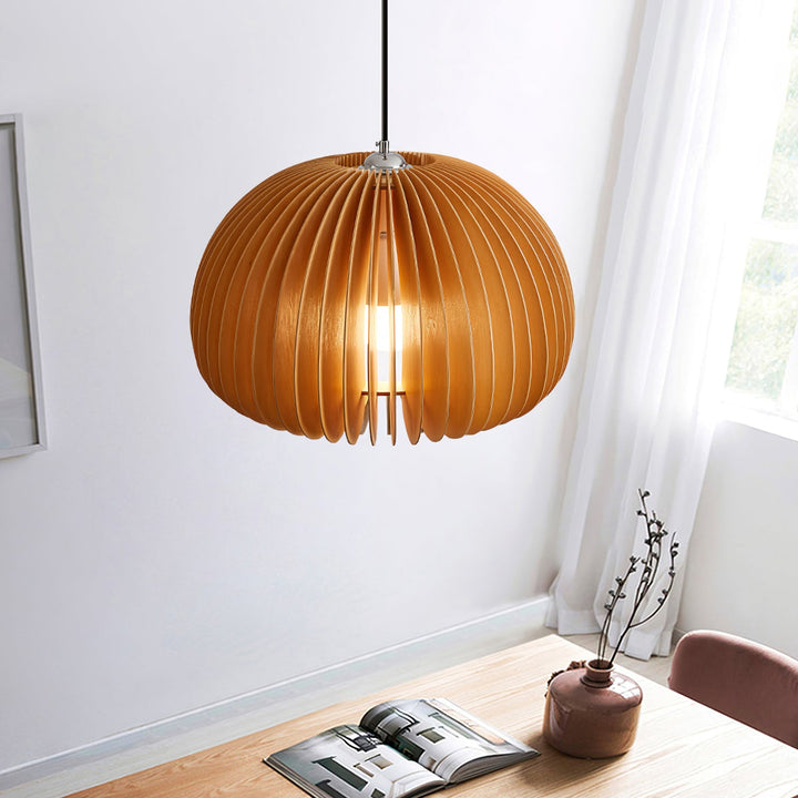 Wooden Pumpkin Pendant Lamp - Vakkerlight