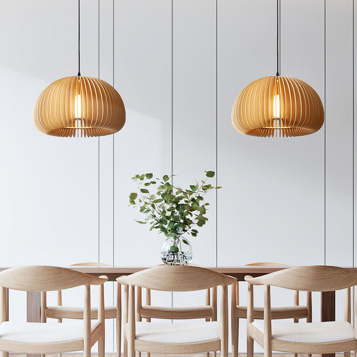 Wooden Pumpkin Pendant Lamp - Vakkerlight