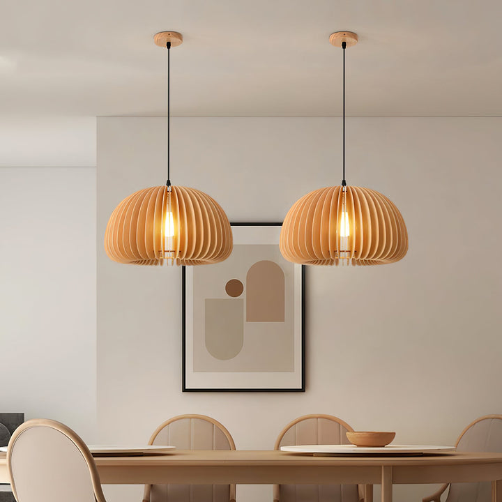 Wooden Pumpkin Pendant Lamp - Vakkerlight