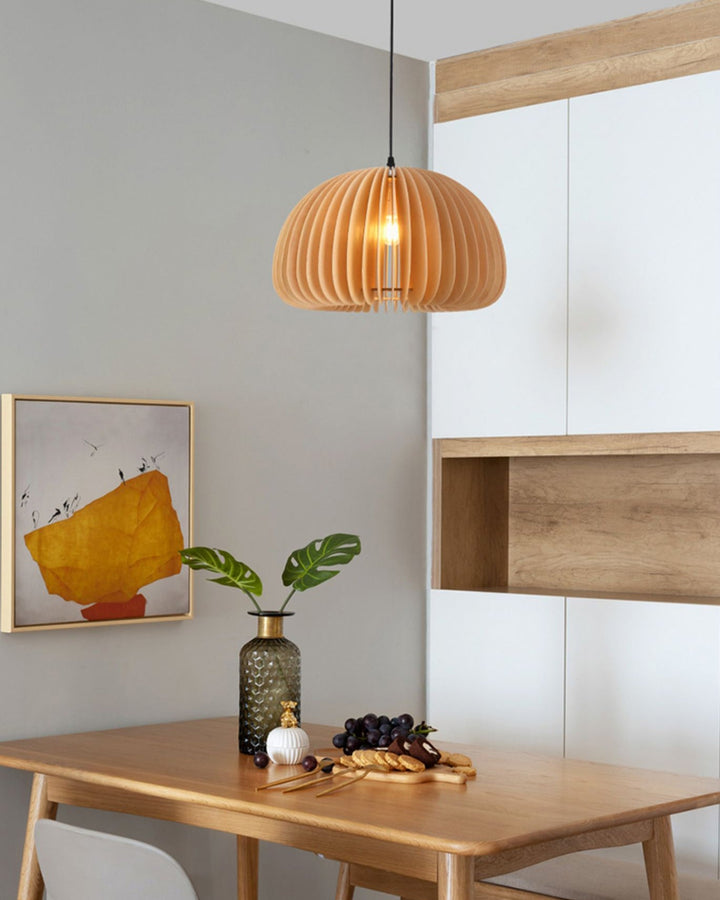 Wooden Pumpkin Pendant Lamp - Vakkerlight