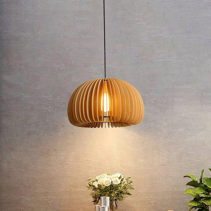 Wooden Pumpkin Pendant Lamp - Vakkerlight