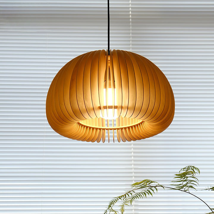 Wooden Pumpkin Pendant Lamp - Vakkerlight