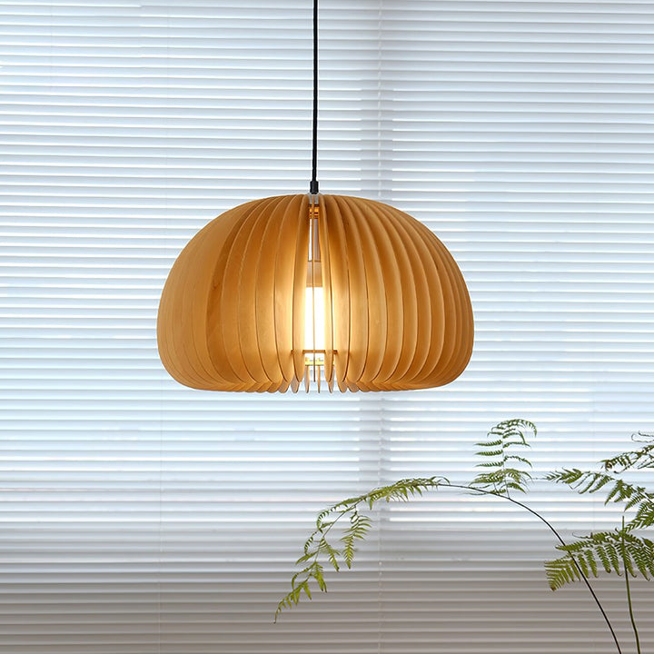 Wooden Pumpkin Pendant Lamp - Vakkerlight