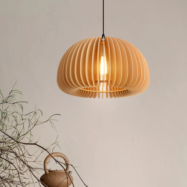 Wooden Pumpkin Pendant Lamp - Vakkerlight