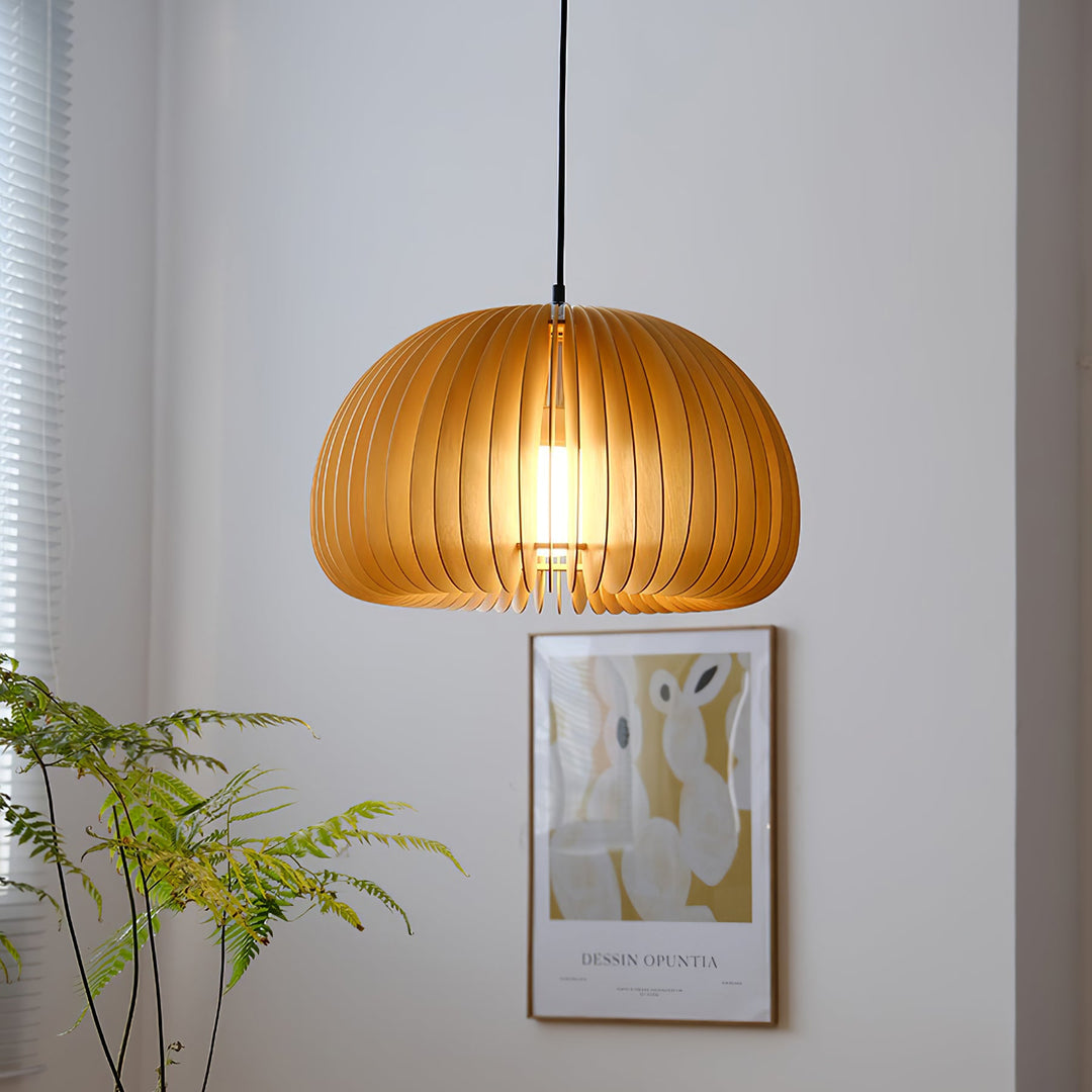 Wooden Pumpkin Pendant Lamp - Vakkerlight