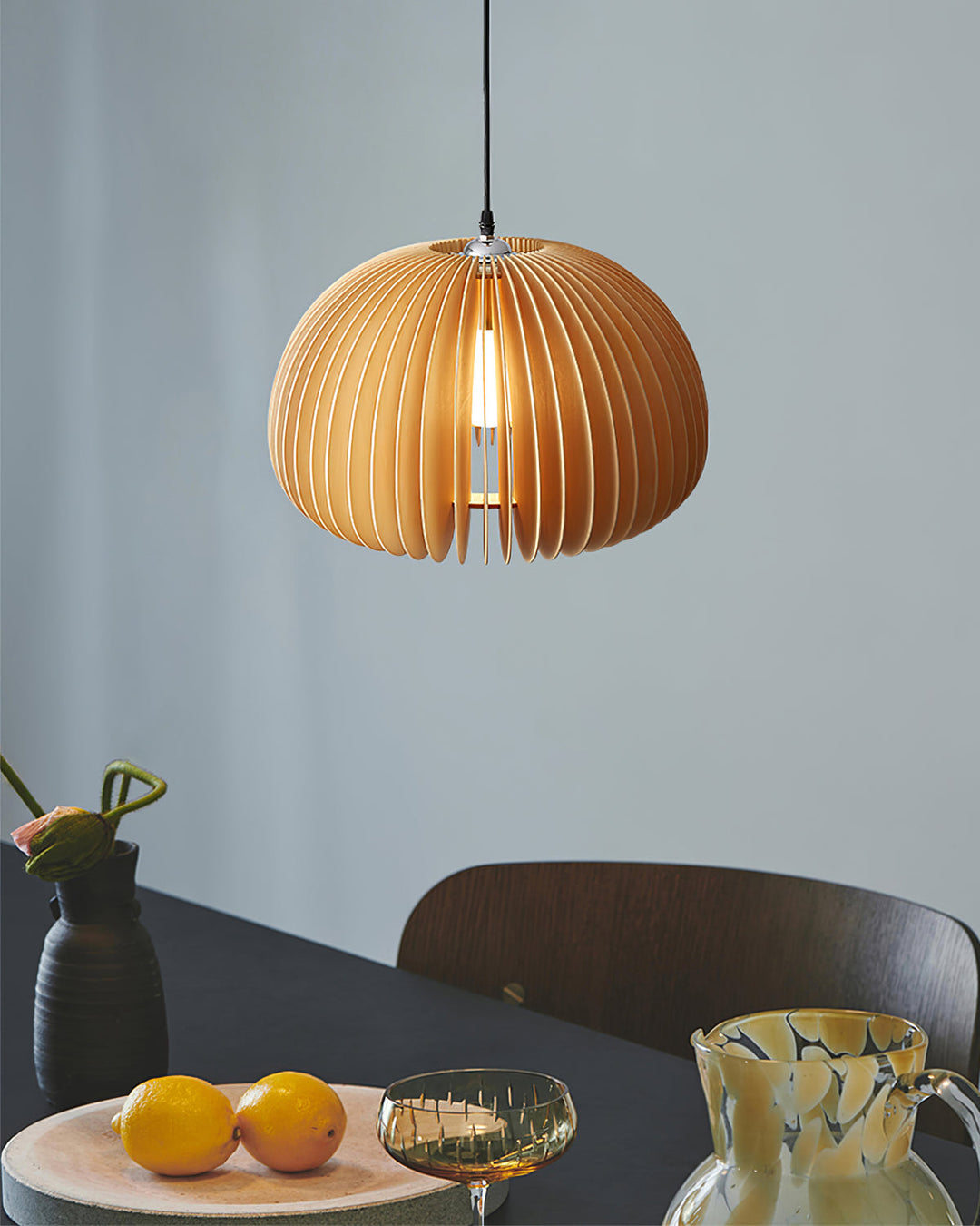 Wooden Pumpkin Pendant Lamp - Vakkerlight