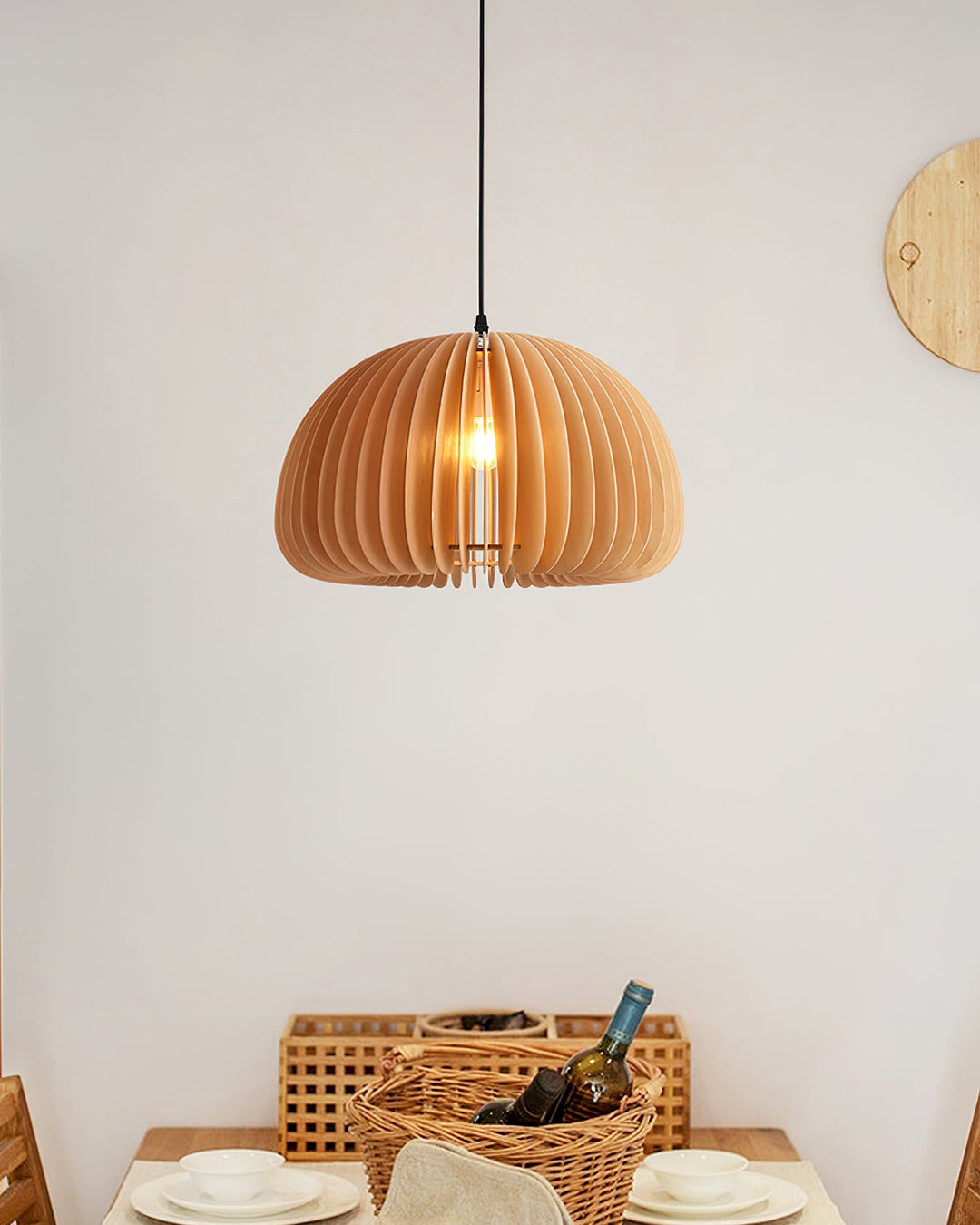 Wooden Pumpkin Pendant Lamp - Vakkerlight