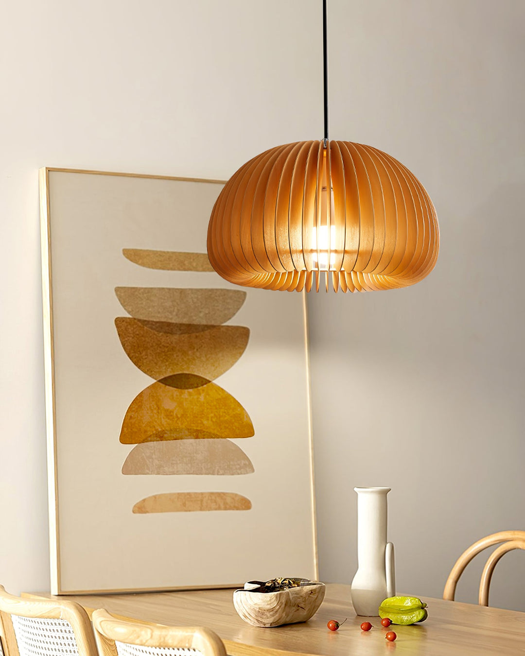 Wooden Pumpkin Pendant Lamp - Vakkerlight