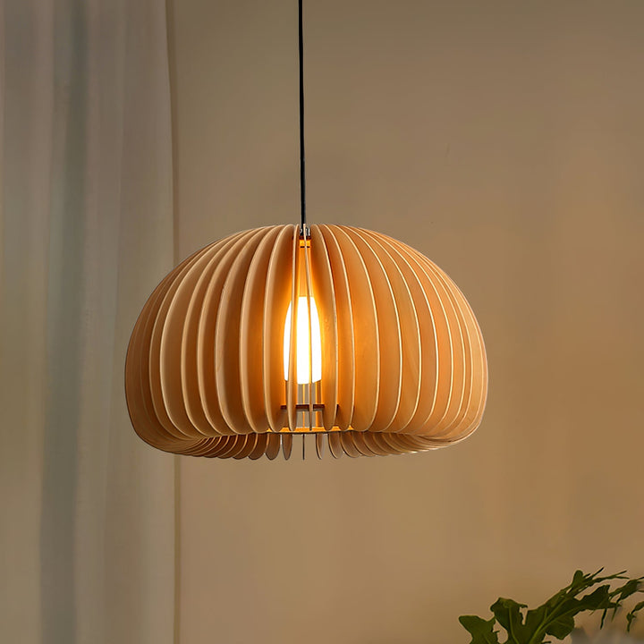 Wooden Pumpkin Pendant Lamp - Vakkerlight