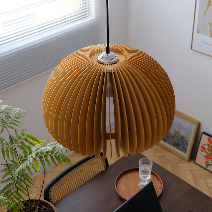 Wooden Pumpkin Pendant Lamp - Vakkerlight