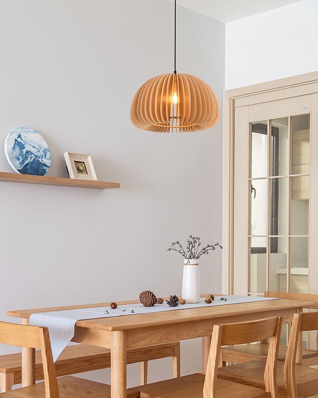 Wooden Pumpkin Pendant Lamp - Vakkerlight