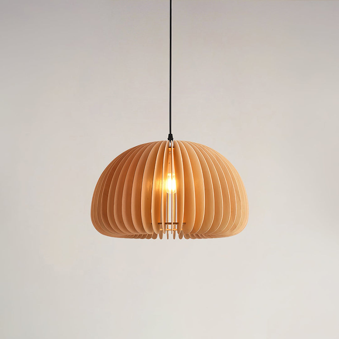 Wooden Pumpkin Pendant Lamp - Vakkerlight