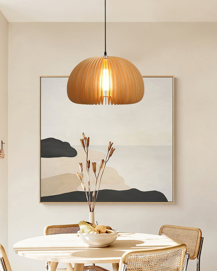 Wooden Pumpkin Pendant Lamp - Vakkerlight