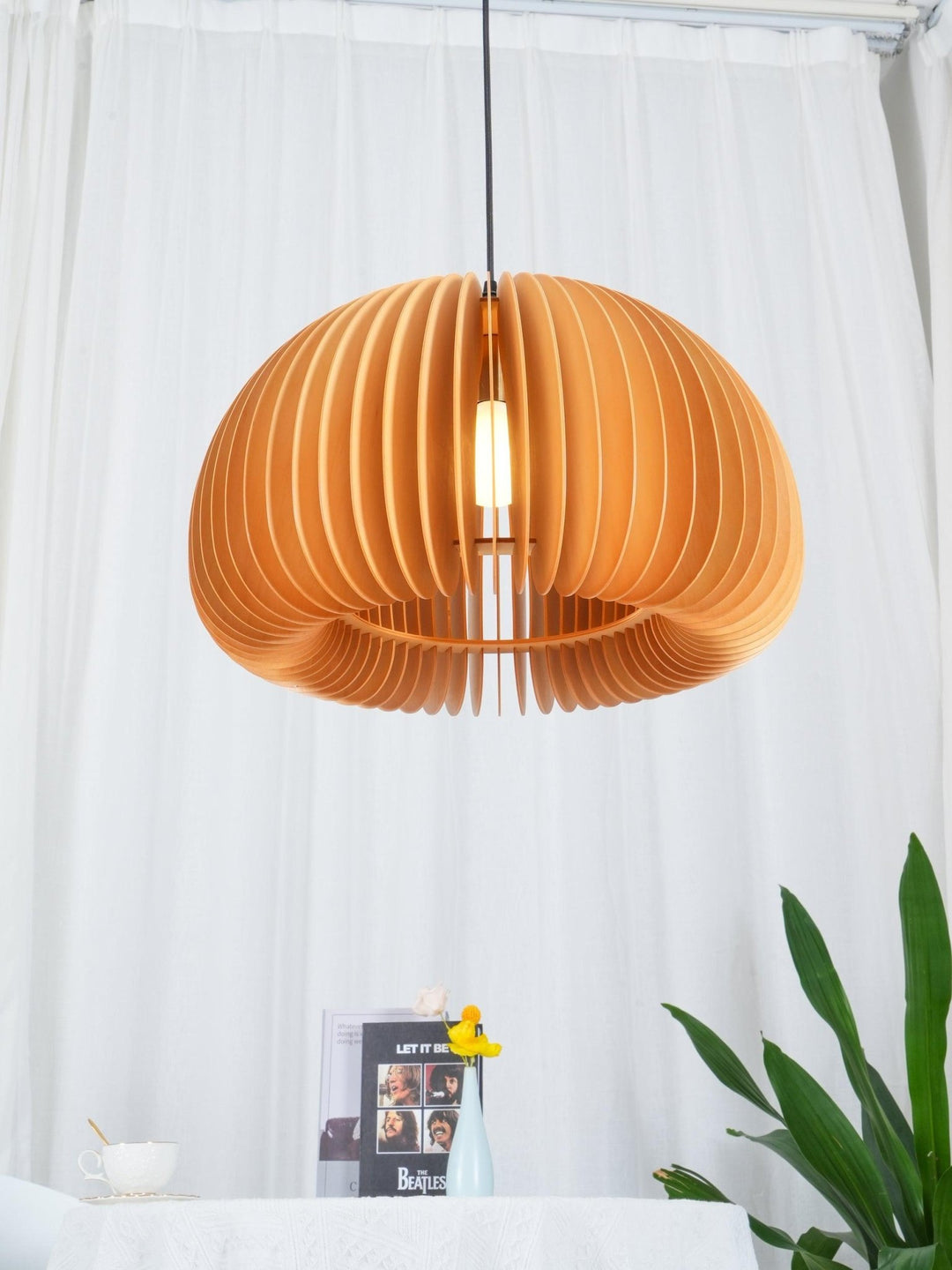 Wooden Pumpkin Pendant Lamp - Vakkerlight