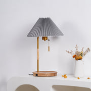 Lámpara de mesa retro de madera