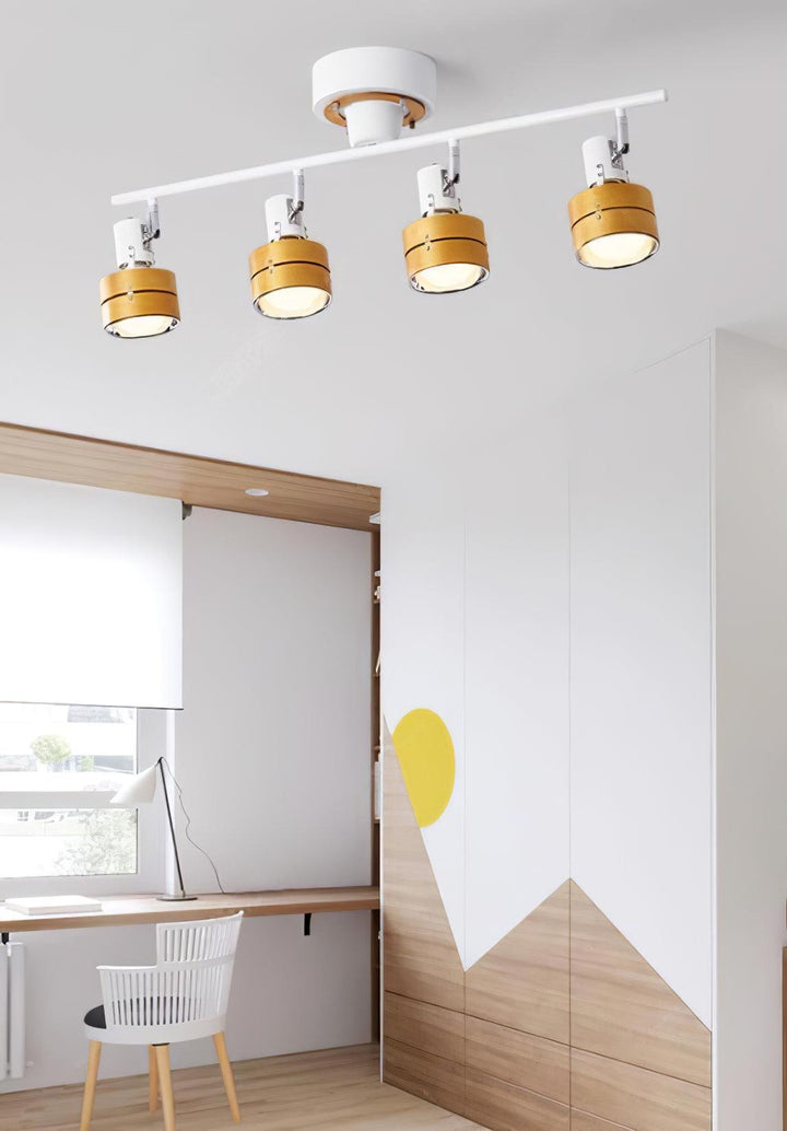 Wooden Adjustable Spot Ceiling Lamp - Vakkerlight