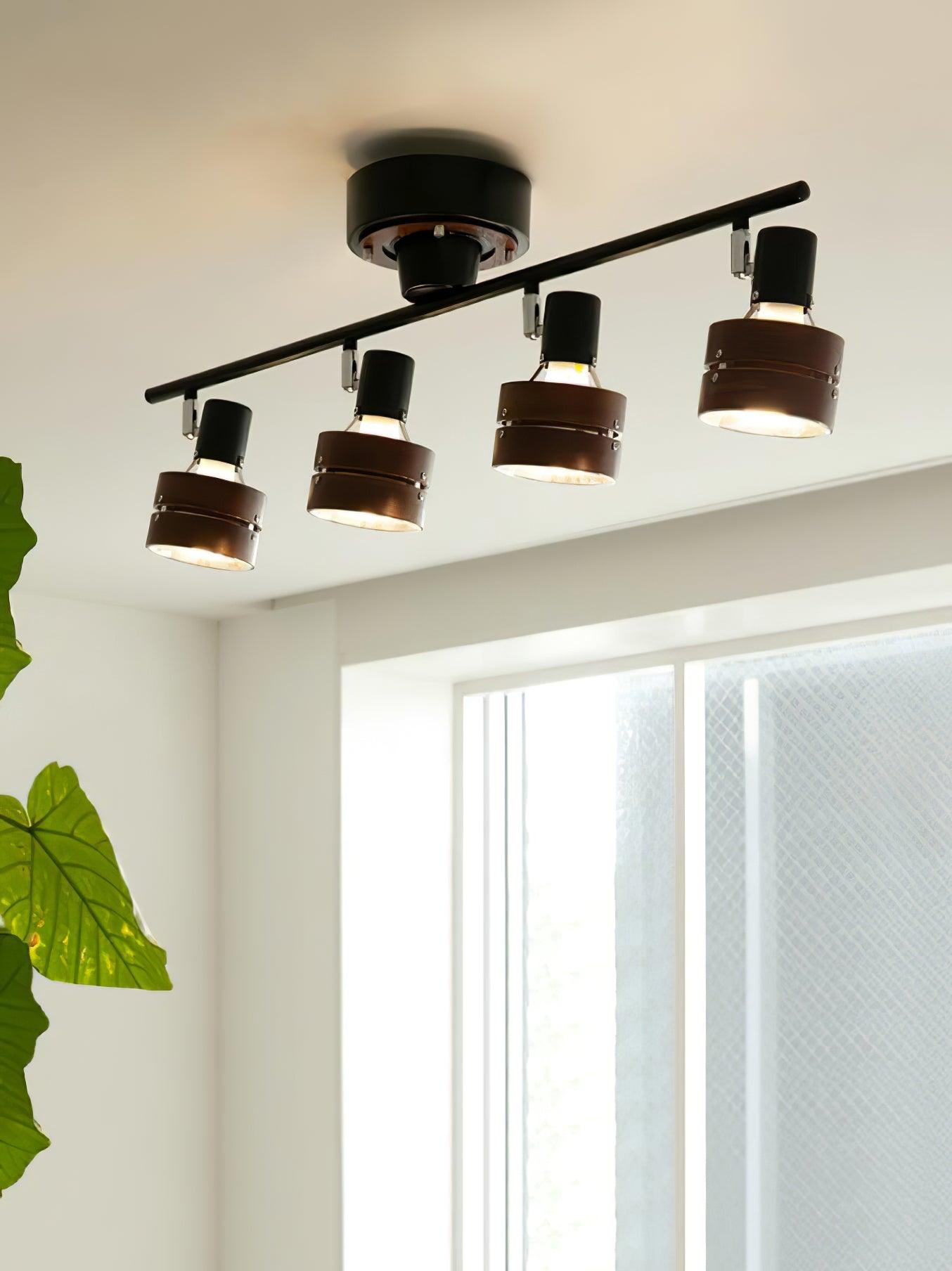 Verstellbare Spot-Deckenlampe aus Holz – Vakkerlight