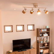 Wooden Adjustable Spot Ceiling Lamp