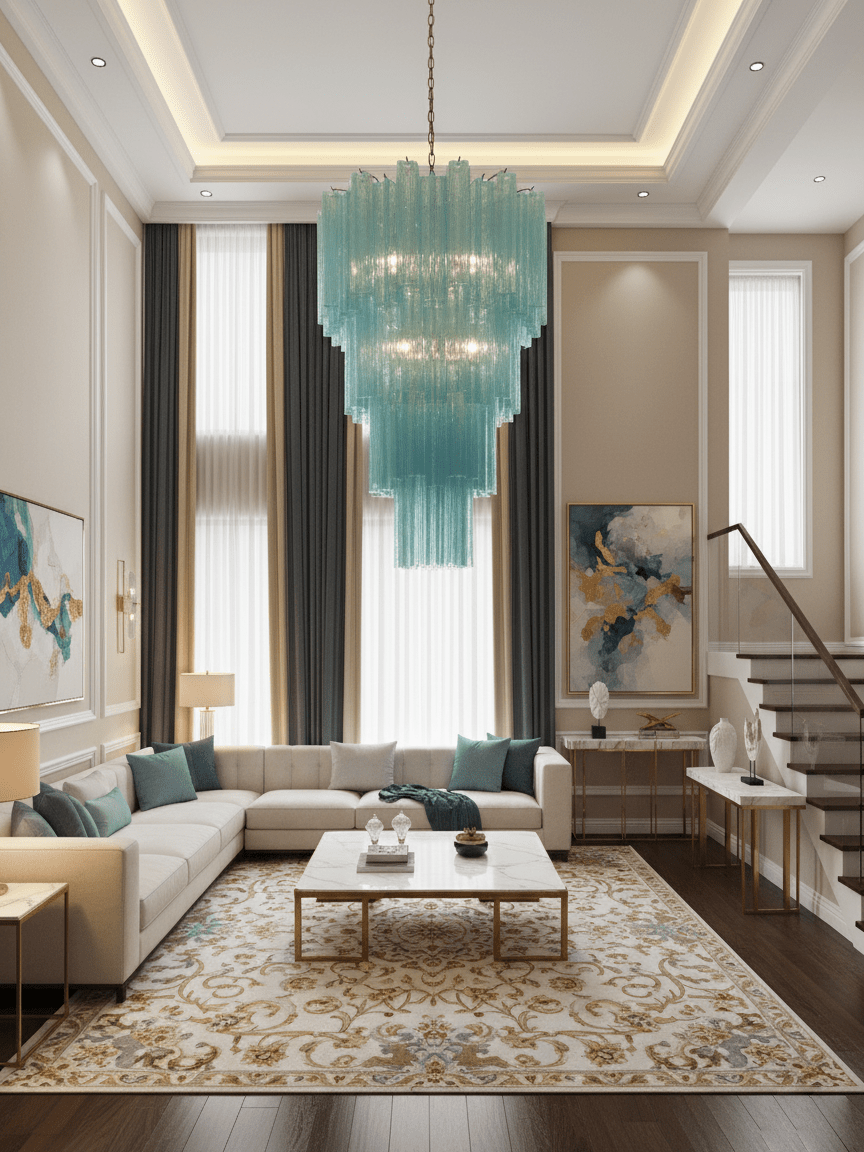 Yellow Murano Glass Tube Chandelier - Vakkerlight
