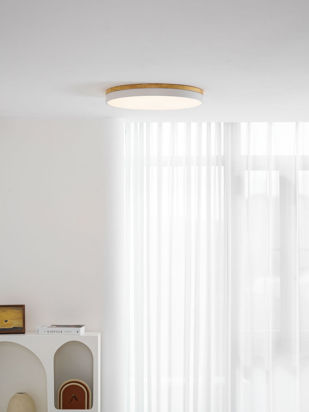 Zara Circular Wood Ceiling Lamp - Vakkerlight