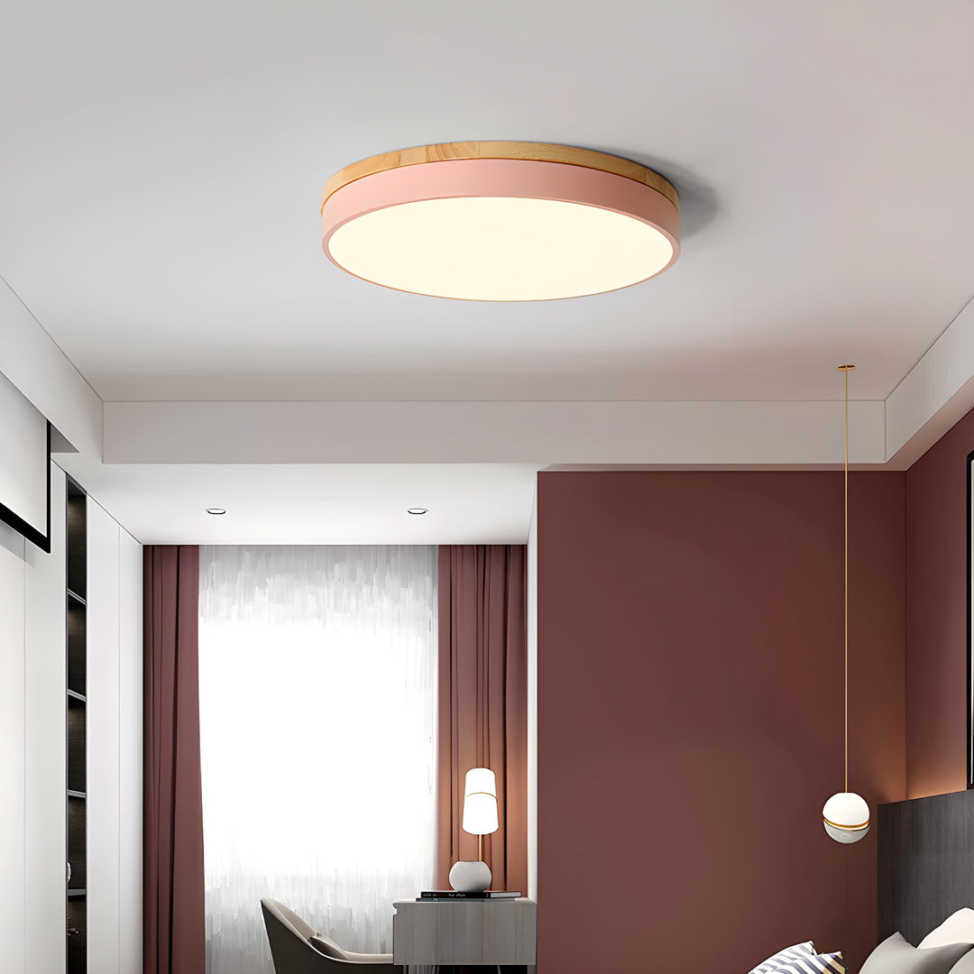 Zara Circular Wood Ceiling Lamp - Vakkerlight